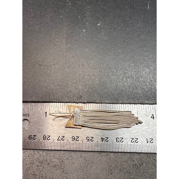 Vintage Turkish sterling silver foxtail fringe enamel bow earrings - Picture 9 of 9